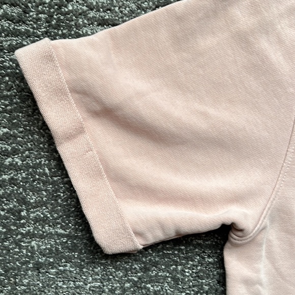 🩰ZARA French Terry Hoodie Elbow length sleeves soft pink size large - Picture 4 of 8